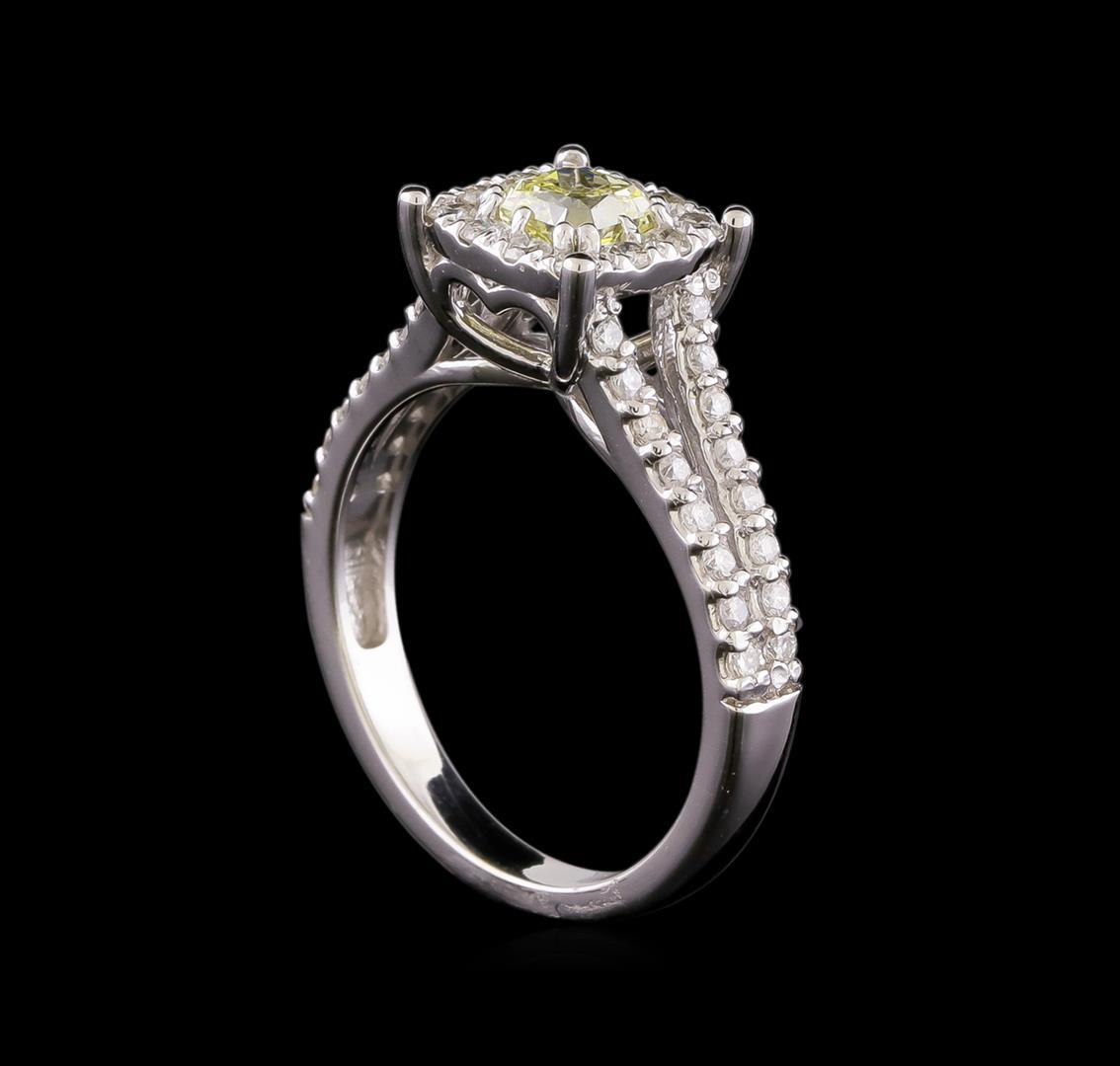 1.09 ctw Fancy Yellow Diamond Ring - 14KT White Gold