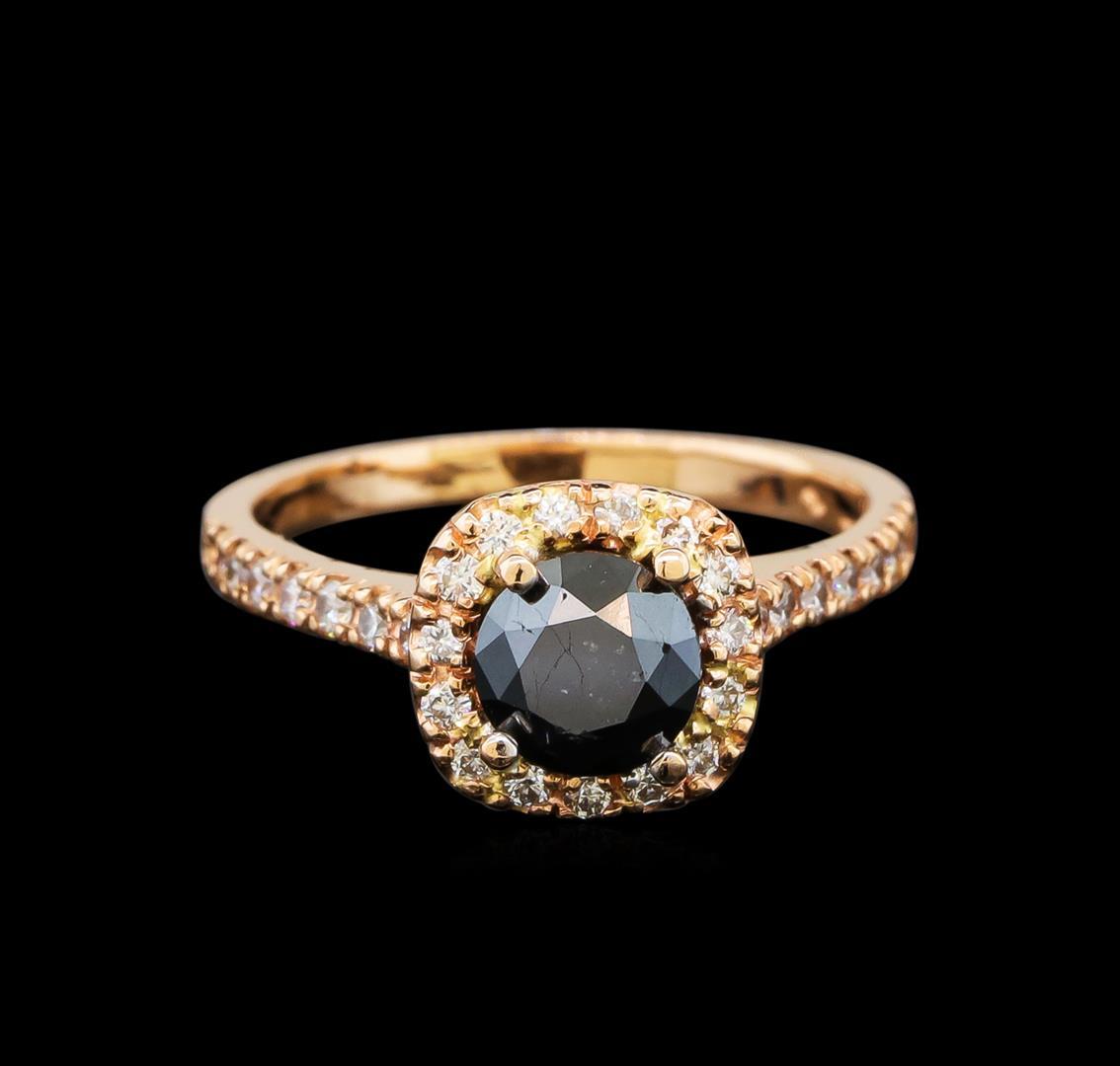 1.38 ctw Black Diamond Ring - 14KT Rose Gold