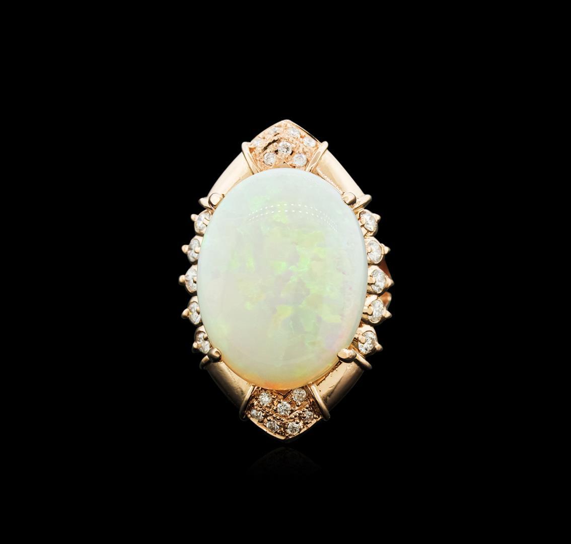 14KT Rose Gold 14.82 ctw Opal and Diamond Ring