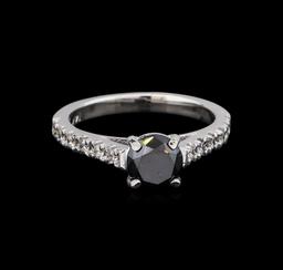 1.52 ctw Black Diamond Ring - 14KT White Gold