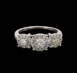 14KT White Gold 0.85 ctw Diamond Ring