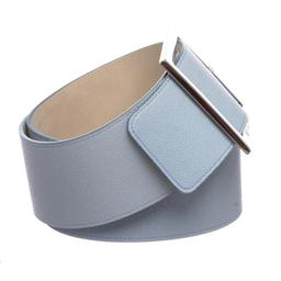 Bvlgari Light Blue Oversized Buckle Belt 36