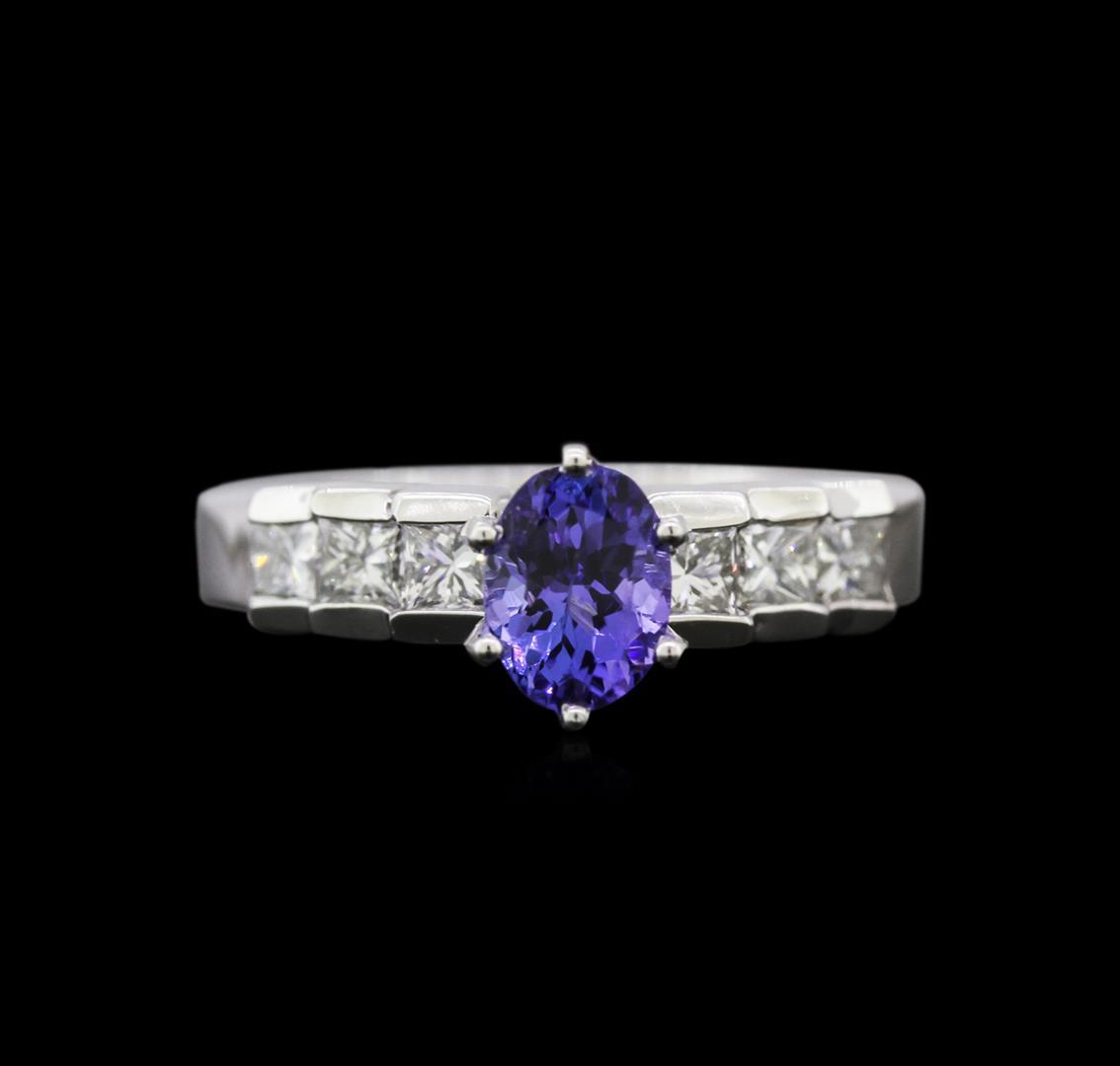 1.00 ctw Tanzanite and Diamond Ring - Platinum