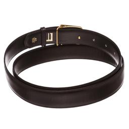 Dunhill Black Leather Gold Buckle Belt