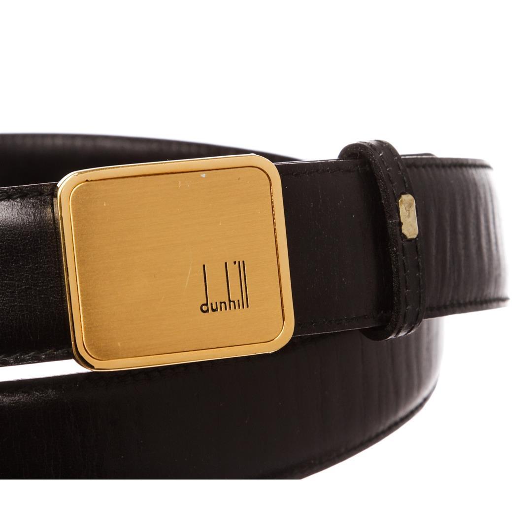 Dunhill Black Leather Gold Buckle Belt