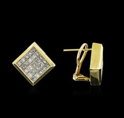 2.30 ctw Diamond Earrings - 18KT Yellow Gold