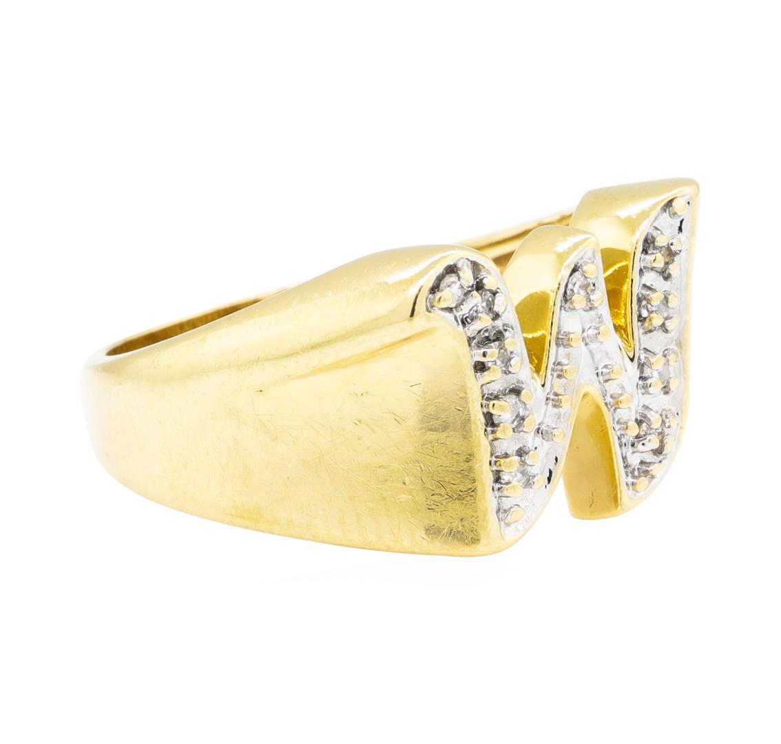 0.05 ctw Diamond "W" Ring - 14KT Yellow Gold