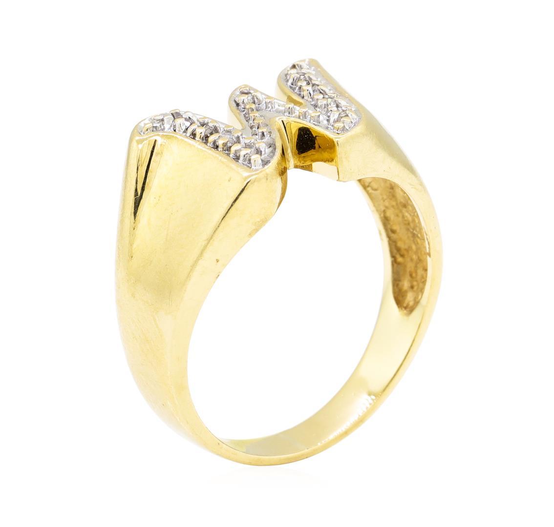 0.05 ctw Diamond "W" Ring - 14KT Yellow Gold