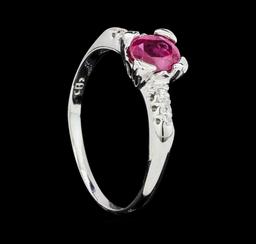 1.07 ctw Ruby and Diamond Ring - Platinum