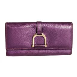 Gucci Metallic Purple Leather Horsebit Wallet