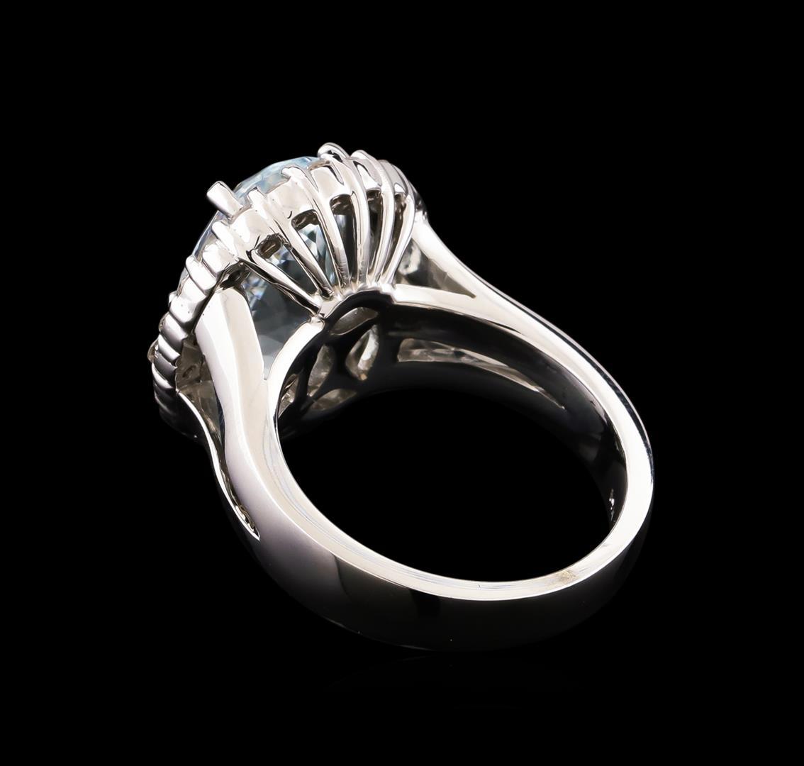 5.67 ctw Aquamarine and Diamond Ring - 14KT White Gold