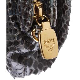 MCM Navy Blue Python Snakeskin Clutch Bag