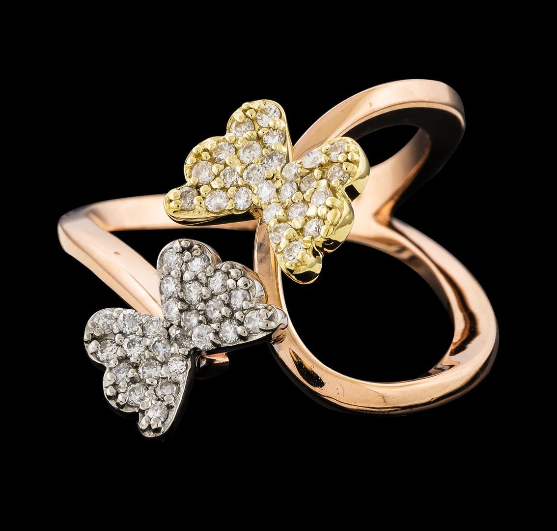 0.32 ctw Diamond Ring - 14KT Tri-Tone Gold