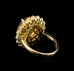 14KT Yellow Gold 6.17 ctw Citrine and Diamond Ring