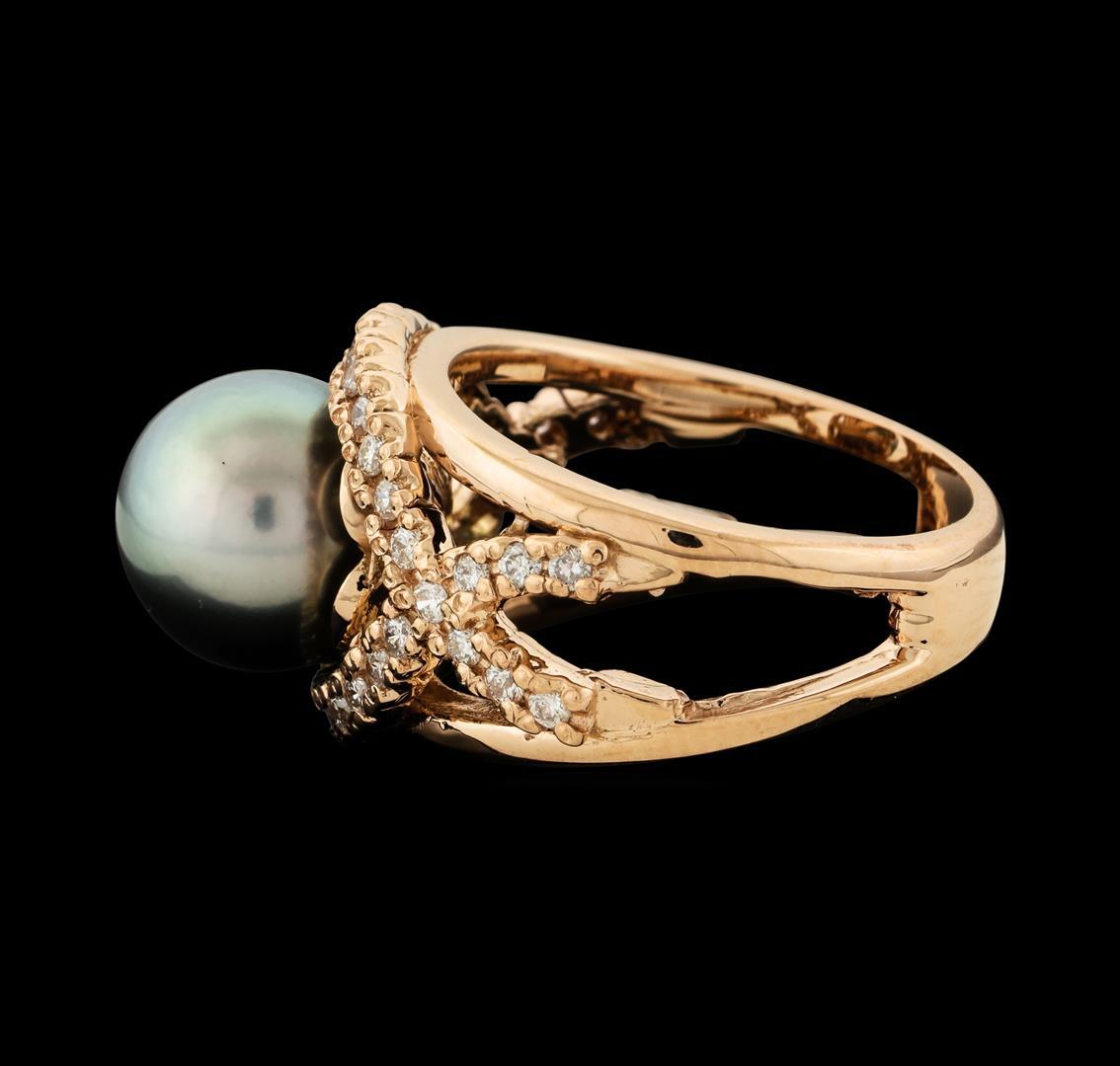 Pearl and Diamond Ring - 14KT Rose Gold