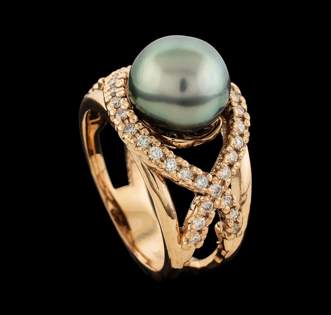 Pearl and Diamond Ring - 14KT Rose Gold