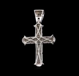 3.00 ctw Diamond Cross Pendant - 14KT White Gold