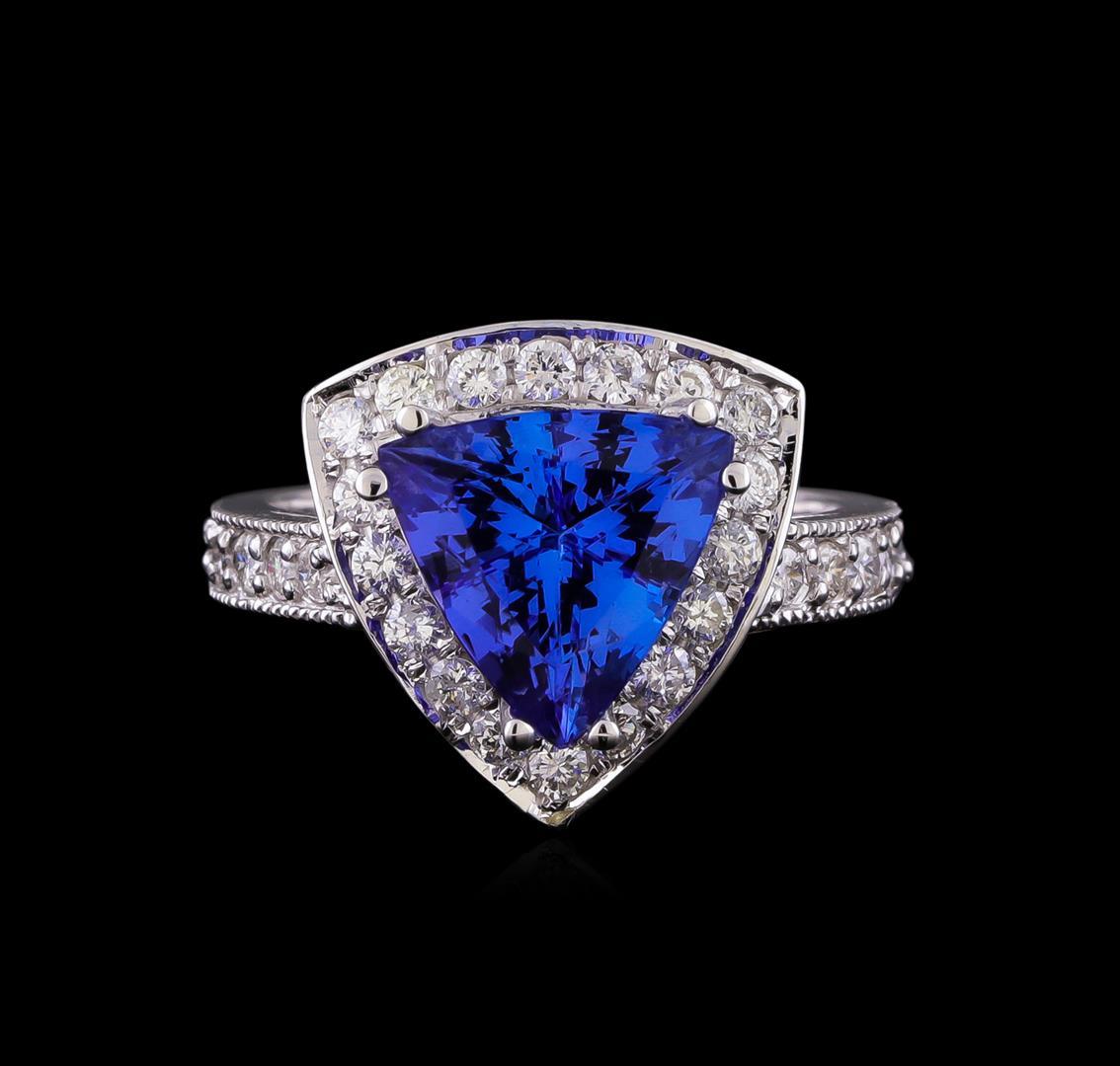 14KT White Gold 2.20 ctw Tanzanite and Diamond Ring