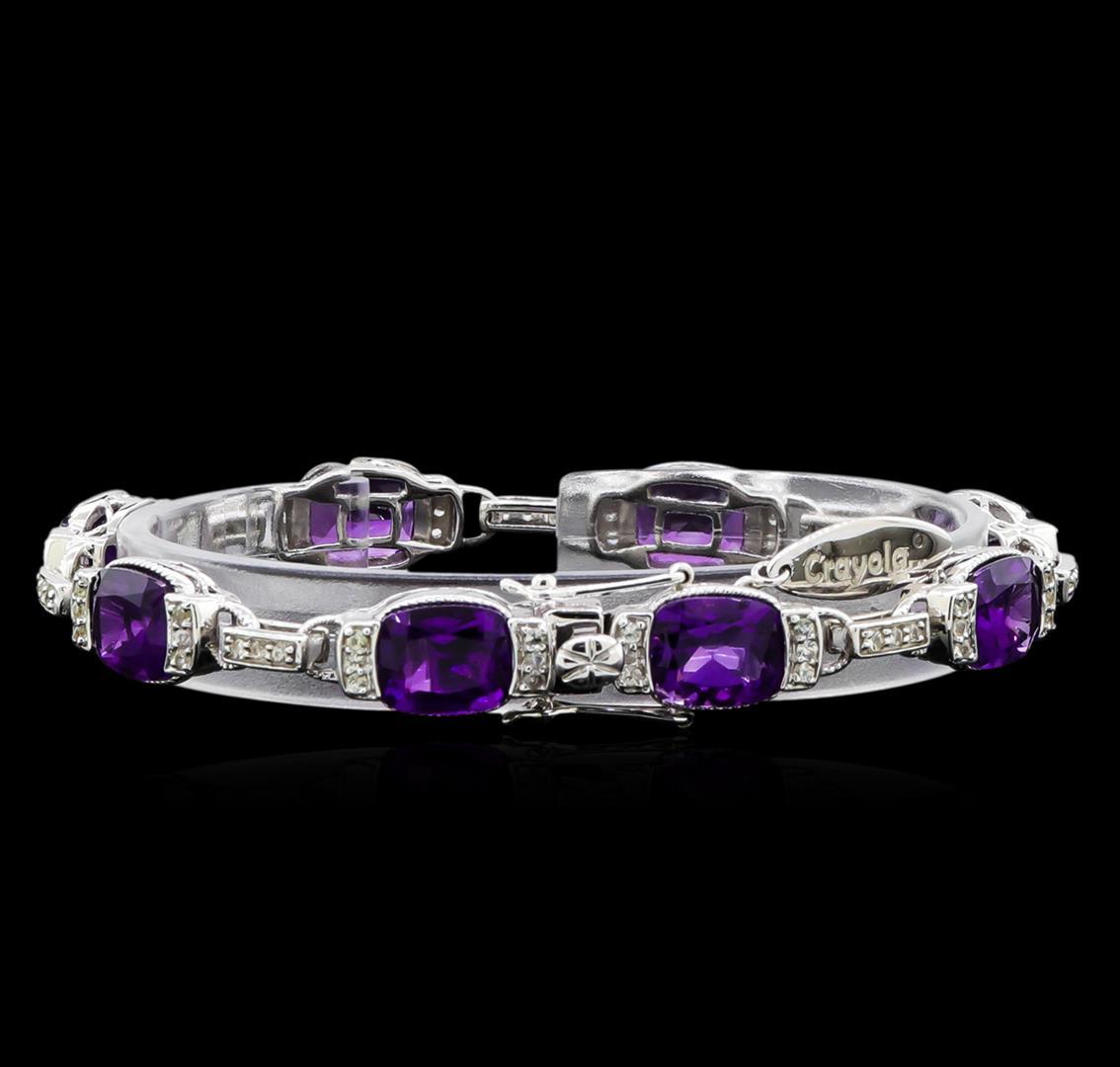 Crayola 20.00 ctw Amethyst and White Sapphire Bracelet - .925 Silver