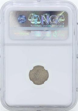 1860 Dated Cambodia 25 Centimes Silver Restrike Coin NGC MS63