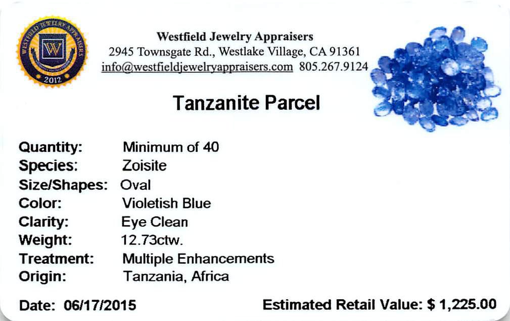 12.73 ctw Oval Mixed Tanzanite Parcel