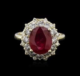14KT Yellow Gold 3.55 ctw Ruby and Diamond Ring