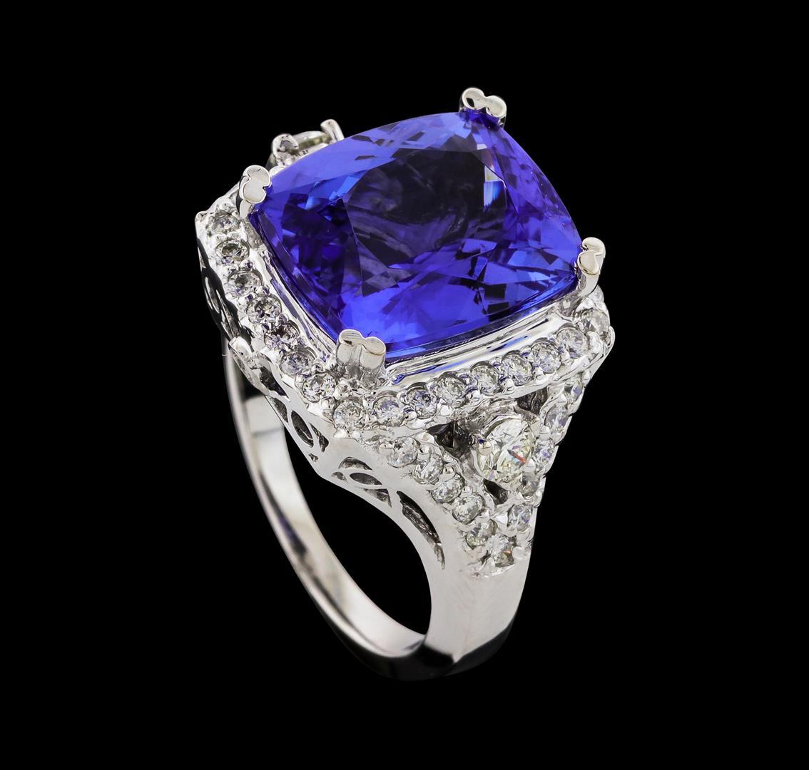 GIA Cert 8.38 ctw Tanzanite and Diamond Ring - 14KT White Gold