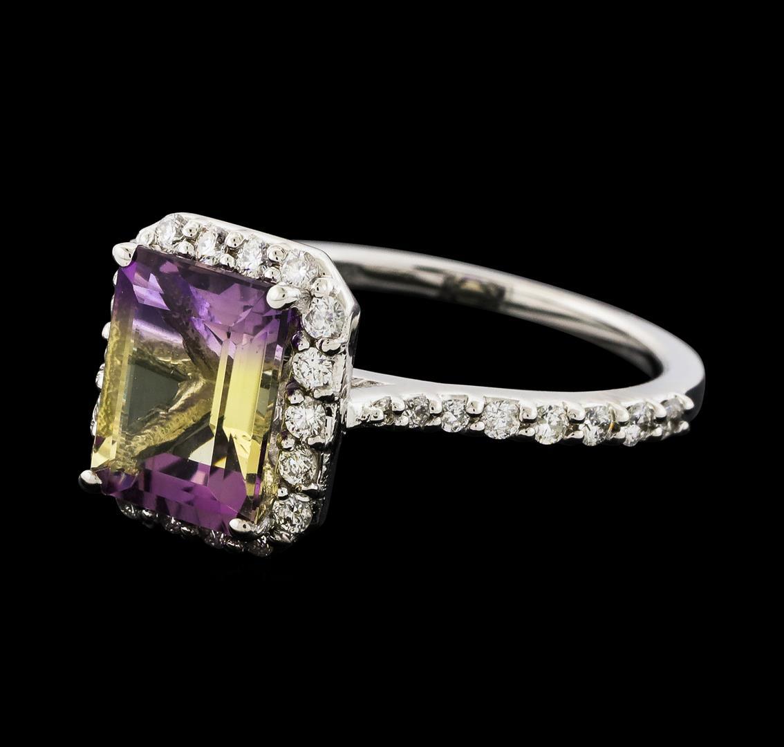 2.17 ctw Ametrine and Diamond Ring - 14KT White Gold