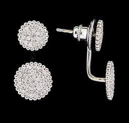 0.75 ctw Diamond Earrings - 14KT White Gold