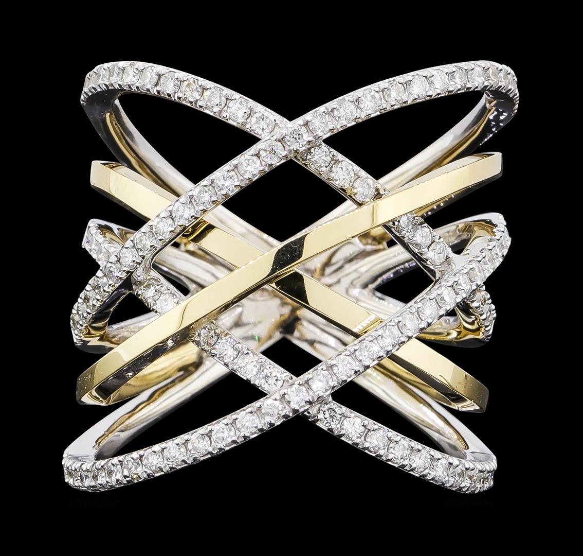 0.75 ctw Diamond Ring - 14KT White and Yellow Gold