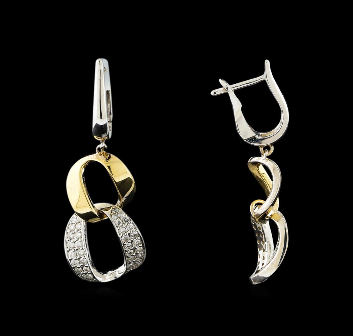 0.57 ctw Diamond Earrings - 14KT White and Yellow