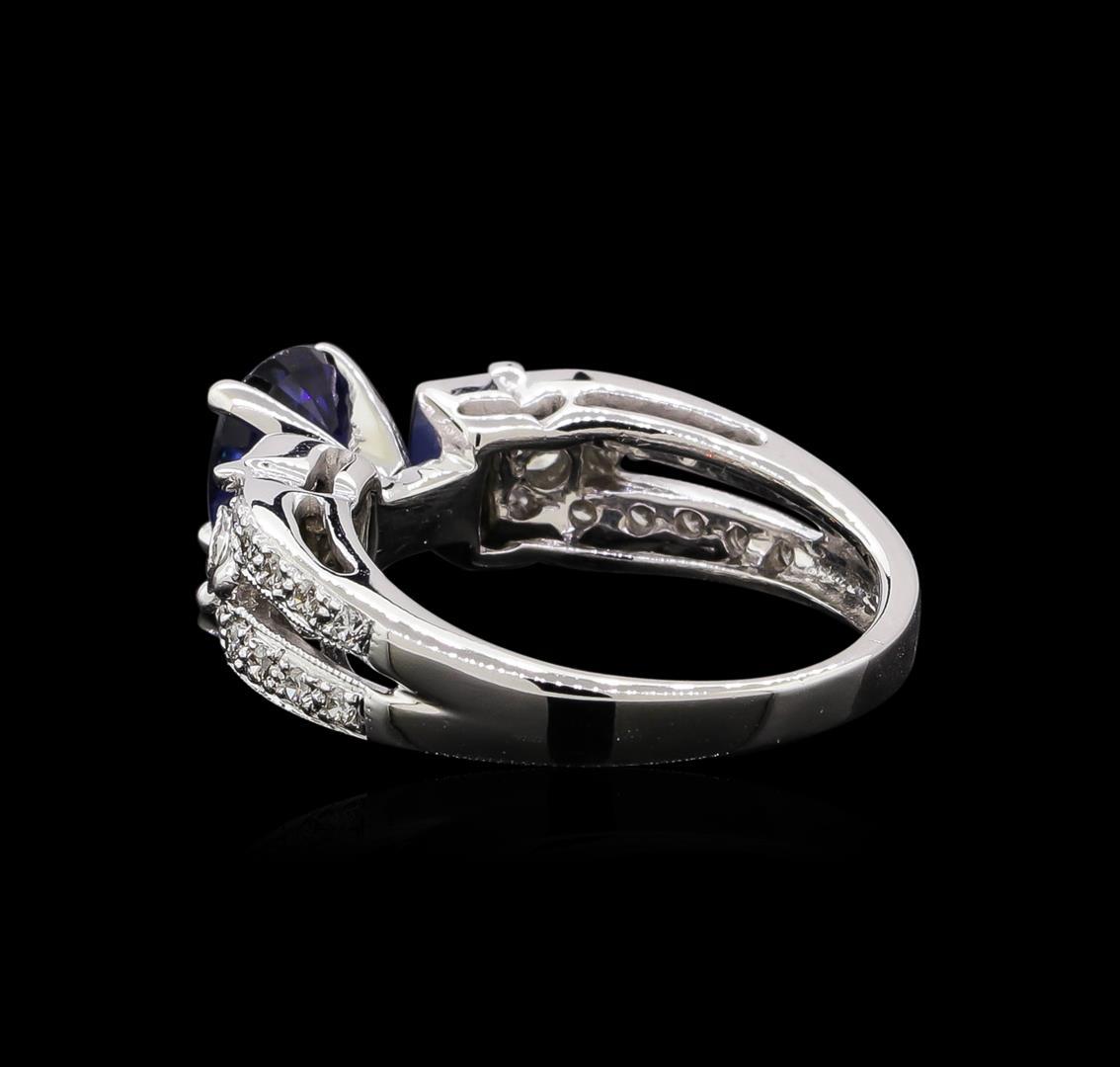 1.02 ctw Sapphire and Diamond Ring - 14KT White Gold