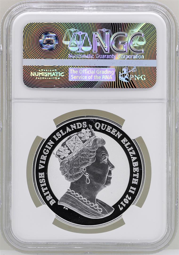 2017 British Virgin Islands $1 John F. Kennedy Reverse Proof Coin NGC PF70