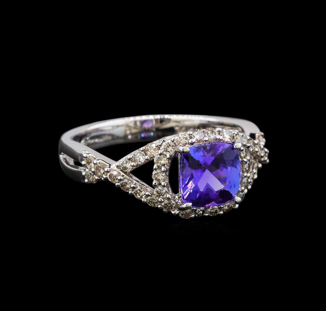 14KT White Gold 1.22 ctw Tanzanite and Diamond Ring