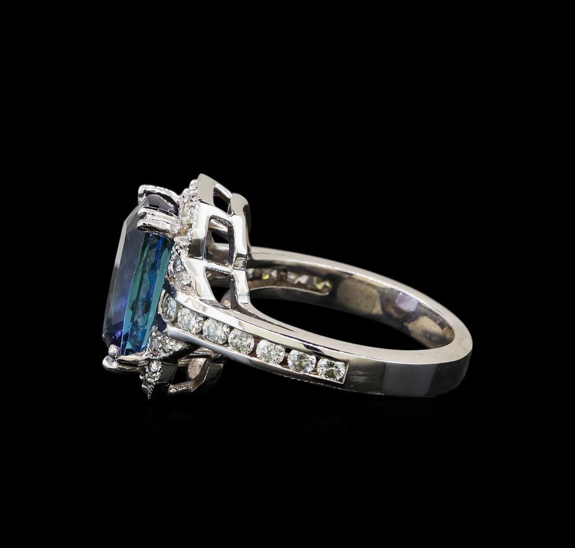 14KT White Gold 5.42 ctw Tanzanite and Diamond Ring