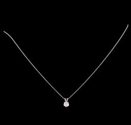 14KT White Gold 0.44 ctw Diamond Pendant With Chain