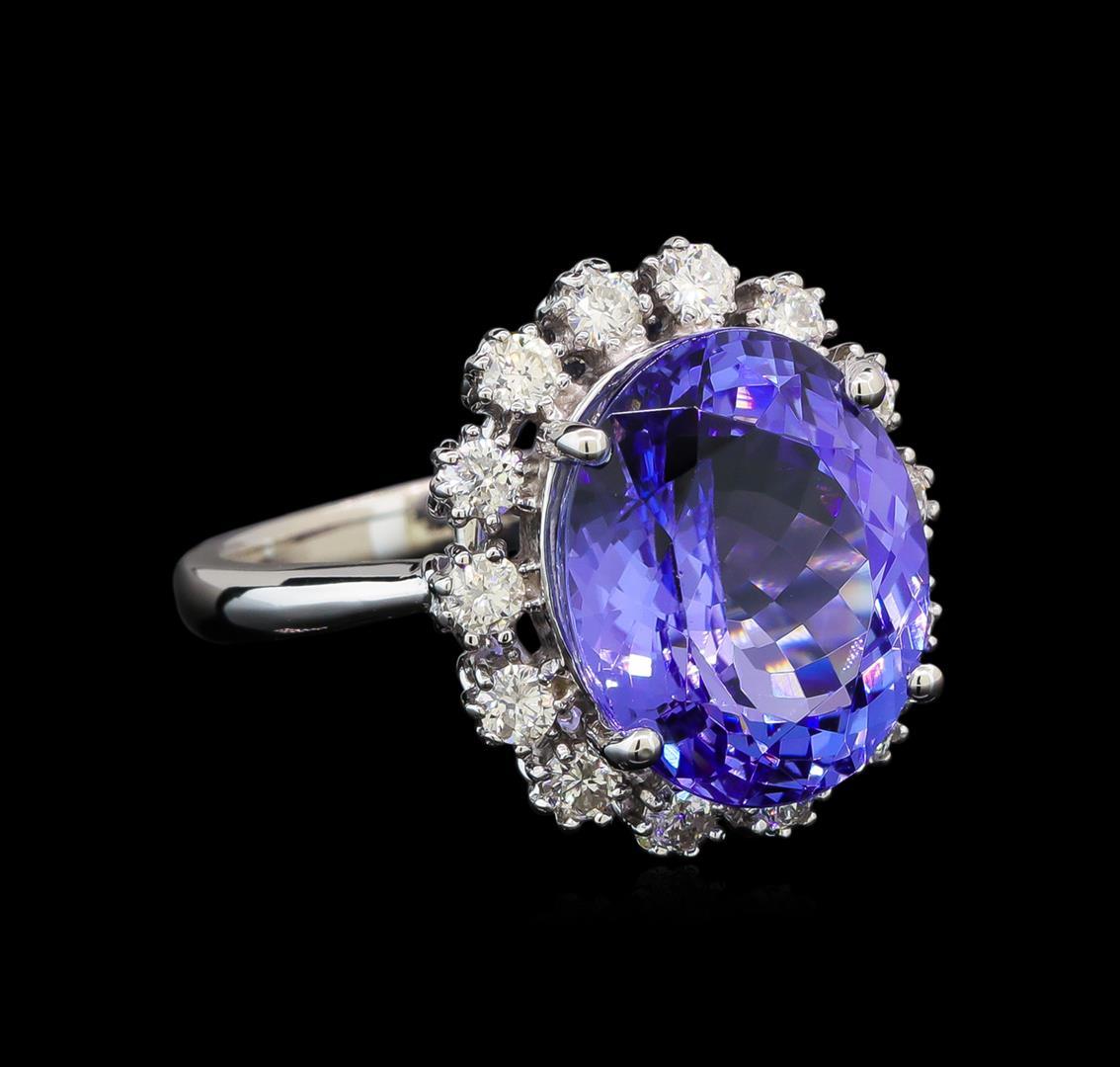 14KT White Gold 7.48 ctw Tanzanite and Diamond Ring