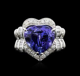 18KT White Gold 8.74 ctw Tanzanite and Diamond Ring