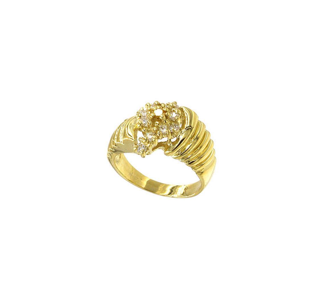 0.25 ctw Diamond Cocktail Ring - 14KT Yellow Gold