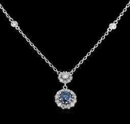 0.96 ctw Black Diamond Necklace - 14KT White Gold