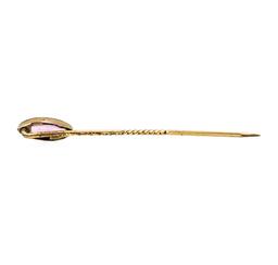 Purple Crystal Stick Pin - Yellow Gold Plated