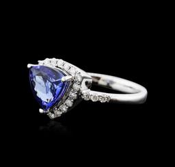 14KT White Gold 1.95 ctw Tanzanite and Diamond Ring