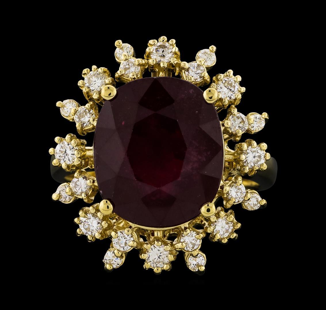 8.91 ctw Ruby and Diamond Ring - 14KT Yellow Gold