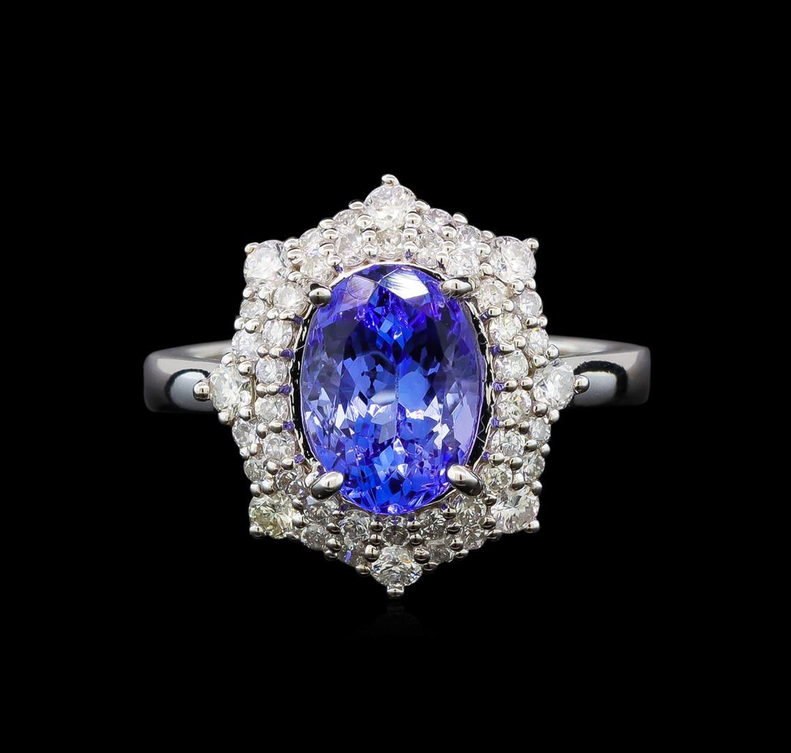 14KT White Gold 3.11 ctw Tanzanite and Diamond Ring