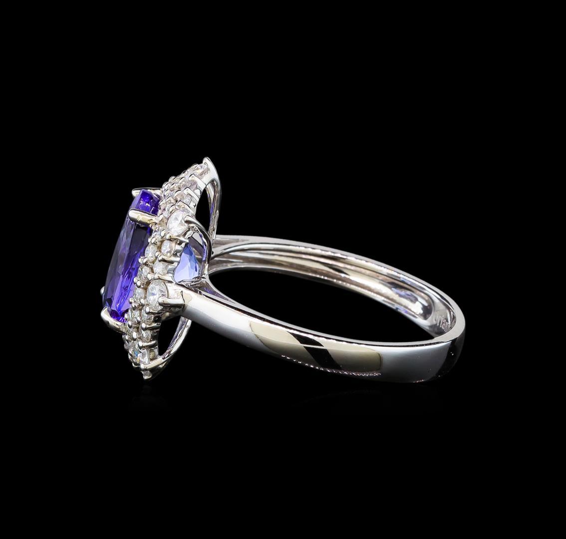 14KT White Gold 3.11 ctw Tanzanite and Diamond Ring