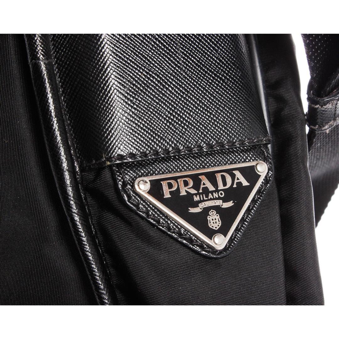 Prada Black Nylon Leather Trim Messenger Bag