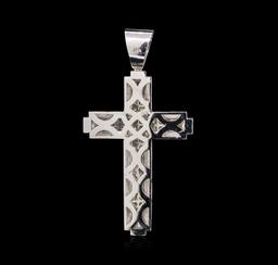 1.75 ctw Diamond Cross Pendant - 14KT White Gold