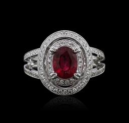 18KT White Gold 1.67 ctw Ruby and Diamond Ring