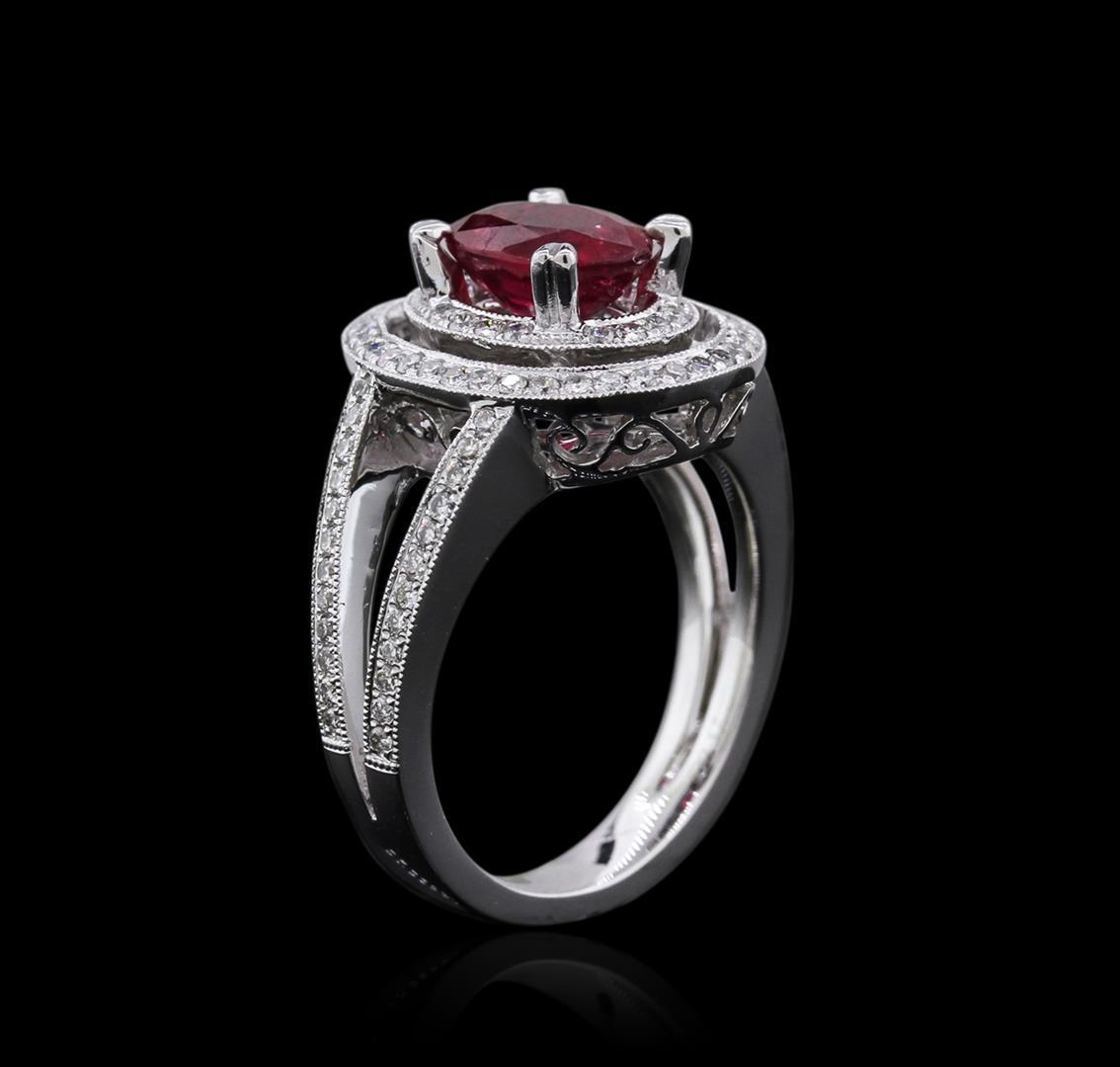 18KT White Gold 1.67 ctw Ruby and Diamond Ring