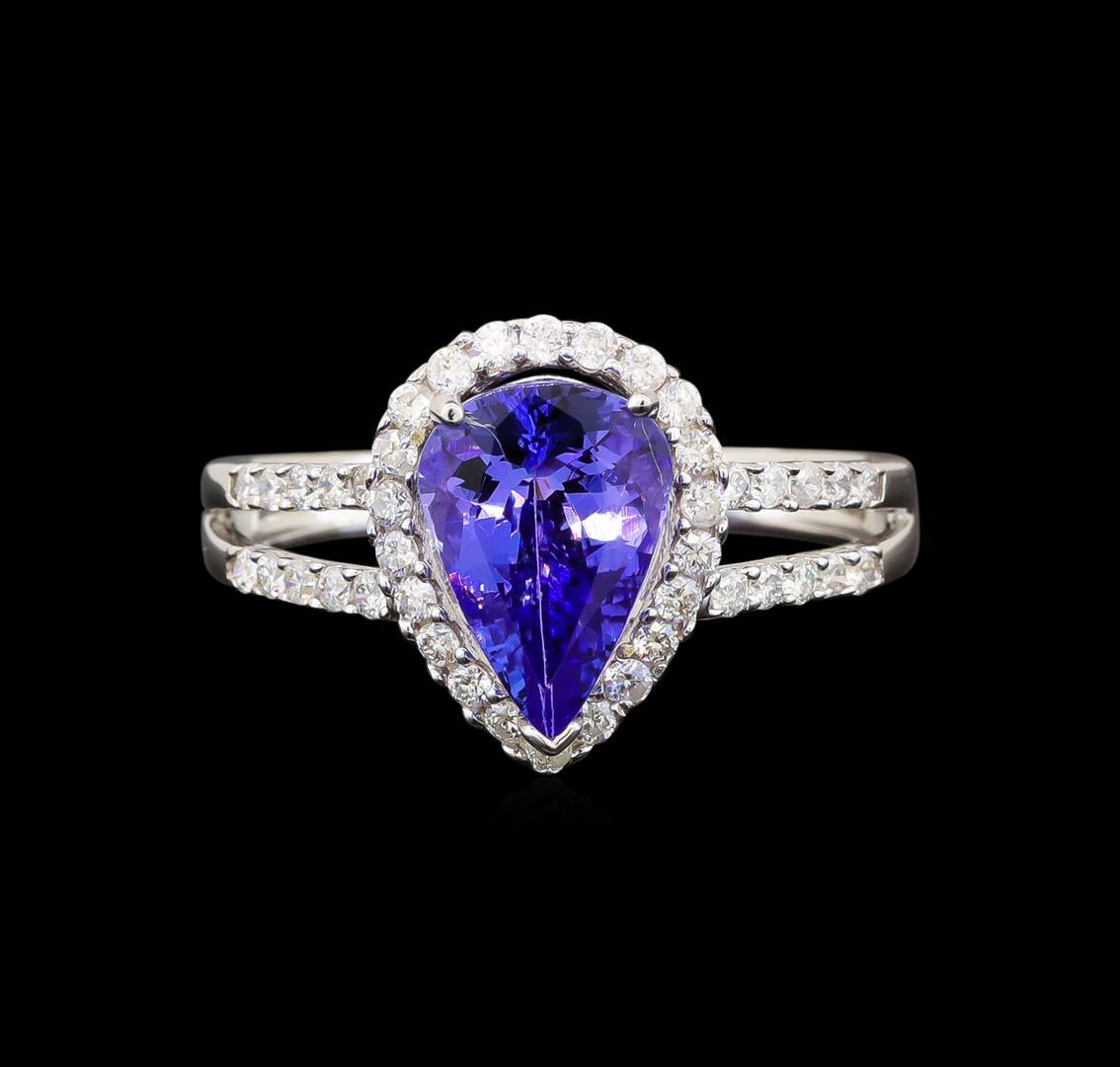 14KT White Gold 2.51 ctw Tanzanite and Diamond Ring